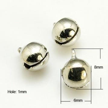 Zakje met 20 zilverkleurige belletjes van 8x6 mm (Bedels), Hobby en Vrije tijd, Ophalen of Verzenden, Nieuw, Kraal