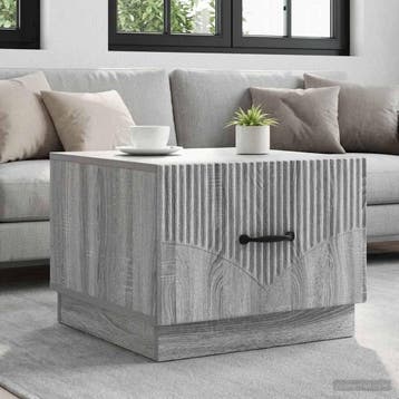 vidaXL Salontafel met lade Grijs sonoma 49 x 50 x 37 cm, Huis en Inrichting, Tafels | Salontafels, Verzenden, Nieuw, Overige houtsoorten