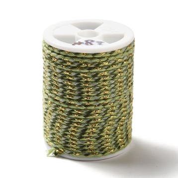 1 rol Metallic gevlochten koord – katoen/polyester mix –, Ophalen of Verzenden, Nieuw, Kraal