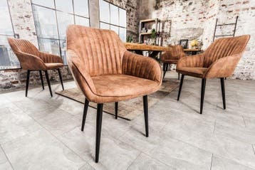 Elegante armleuningstoel TURIJN vintage lichtbruin met, Ophalen of Verzenden, Nieuw
