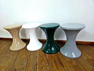 Kruk - Plastic - Vier retro krukken