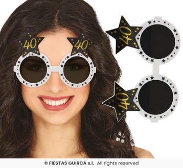 Feestbril 40 Jaar  Zwart & Goud, Kleding | Dames, Carnavalskleding en Feestkleding, Ophalen of Verzenden, Nieuw