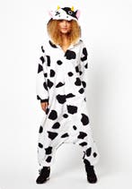 Onesie Koe Pak L-XL Koeienpak Kostuum Zwart Wit Gevlekt Rund, Maat 52/54 (L), Carnaval, Nieuw, Ophalen of Verzenden