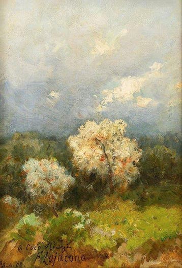 Francesco Lojacono (1838-1915) - Mandorlo fiorito