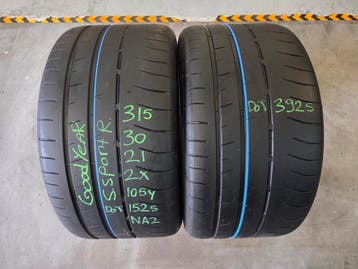 315/30/21 105Y NA2 GOODYEAR ZOMERBANDEN 5,7MM PROFIEL 2X, Ophalen, Gebruikt, 21 inch, Band(en)