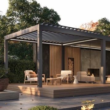 Deponti Aluminium Terrasoverkapping Pinela Delight Antraciet, Nieuw