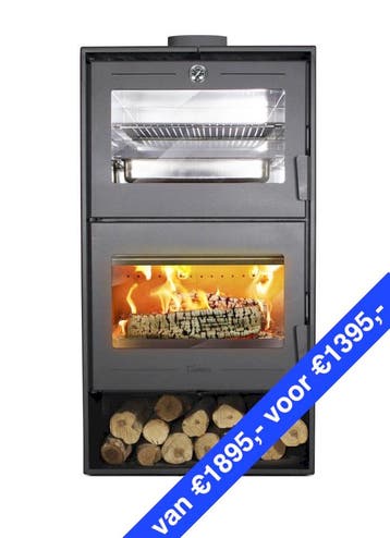 Lacunza Altea houtkachel met bakoven NERGENS GOEDKOPER, Verzenden, Vrijstaand, Hout, Nieuw