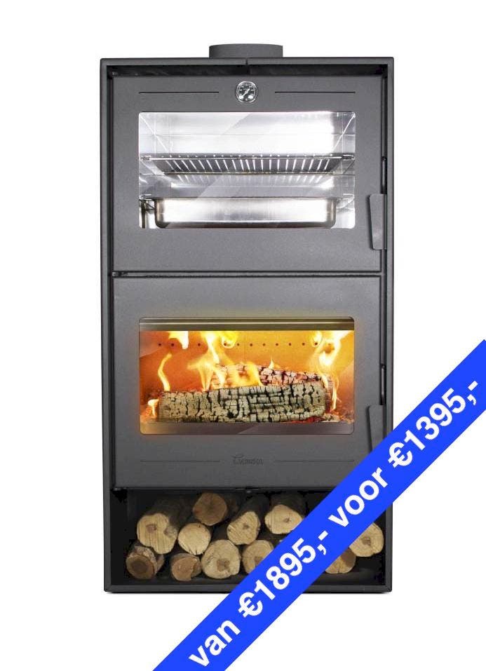 Lacunza Altea houtkachel met bakoven NERGENS GOEDKOPER, Huis en Inrichting, Kachels, Houtkachel, Hout, Nieuw, Vrijstaand, Verzenden