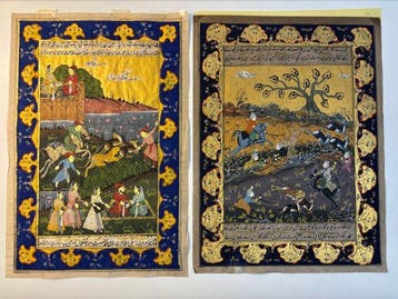 Mughal style - Two 20th century Indo-Persian style miniature