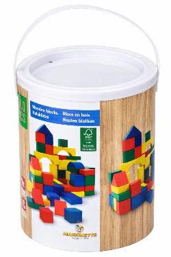 Set kleurrijke houten bouwblokken voor kinderen (100 stuks), Ophalen of Verzenden, Nieuw