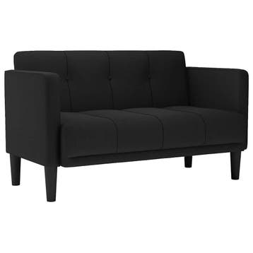 vidaXL Loveseat Bank Zwart 111 cm Stof, Verzenden, Nieuw, Stof, Minder dan 150 cm