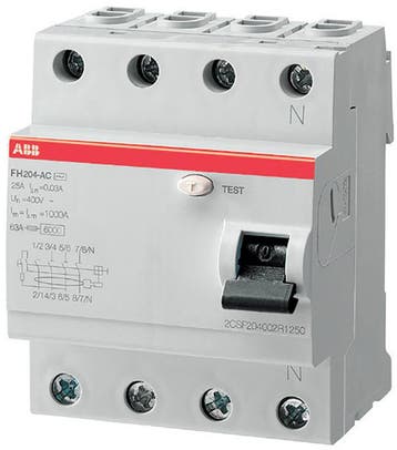 ABB aardlekschakelaar / 4-polig, 30mA, 63A / FH 204 A, Ophalen of Verzenden, Nieuw
