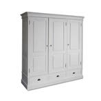 Landelijk Klassiek - Kledingkast Brighton - Hout - Wit, Nieuw, Grenenhout, Landelijk, klassiek, Scandinavisch, Robuust, massief