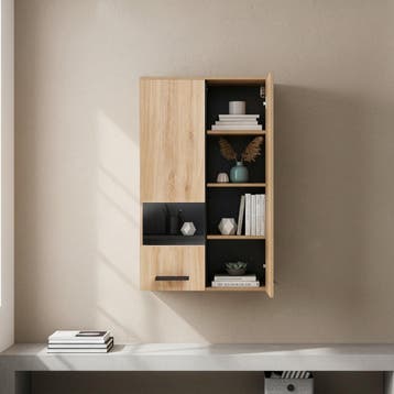 Hangkast Noppen wandkast 98x60x35 cm eikenkleurig [en.casa], Verzenden, Nieuw