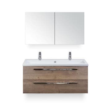Seville Badmeubelset 120 cm - 2 laden Tabacco - Wastafel, Ophalen of Verzenden, Nieuw