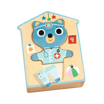 Djeco houten puzzel Dressup - mix - van €14,99 voor €14,90, Ophalen of Verzenden, Nieuw