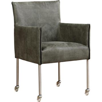 Set van 6 Leren eetkamerstoelen More - Kenia Antracite, Ophalen of Verzenden, Nieuw, Leer