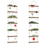 vidaXL Wanddecoraties laddervormig 2 st 30x100 cm naturel, Diversen, Verzenden, Nieuw