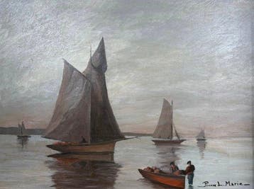 Pierre L. Marie (XX) - Coastal scene, Antiek en Kunst