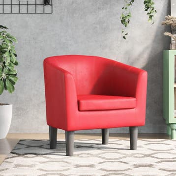 vidaXL Kuipstoel kunstleer rood, Huis en Inrichting, Fauteuils, Verzenden, Nieuw