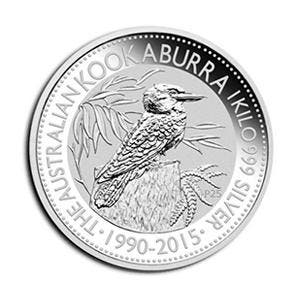 Kookaburra 1 kg 2015, Verzenden, Losse munt, Zilver