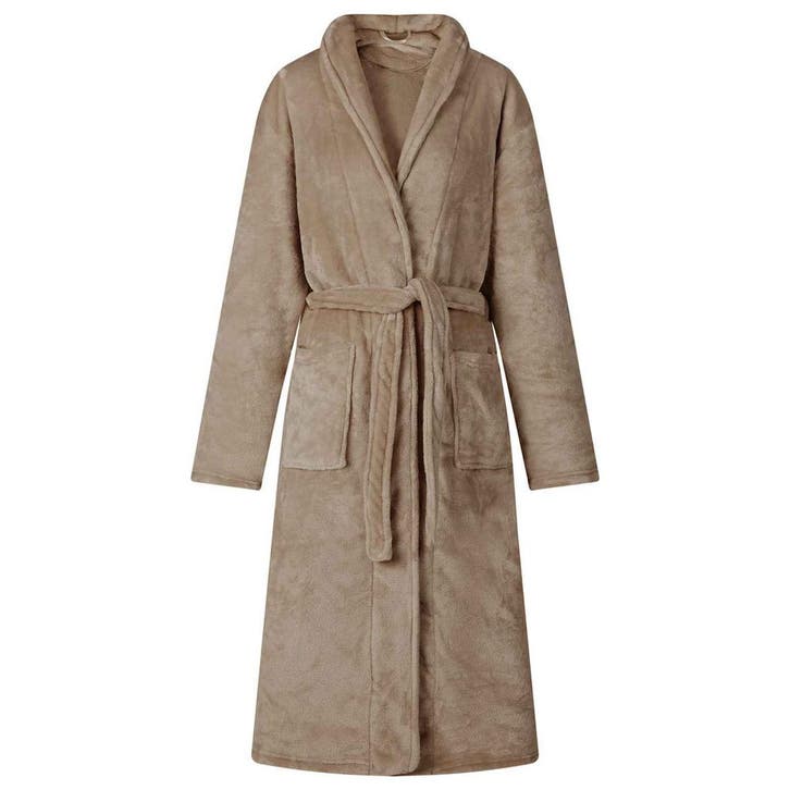 vidaXL Badjas zonder Kap Kameel l Flanel, Kleding | Heren, Pyjama's, Nieuw, Verzenden