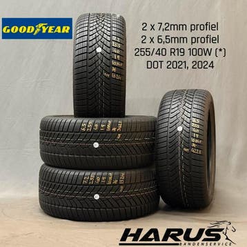 255/40/19 100W Goodyear winterbanden 7,2/6,5mm profiel 4X, 19 inch, Gebruikt, 255 mm, Band(en)