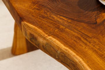 Massief houten bank ROOT 100cm bruin naturel teakhouten, Ophalen of Verzenden, Nieuw