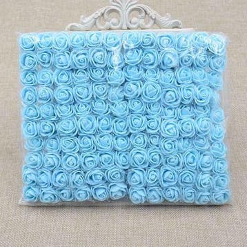 Mini Foam Roos met Tule Licht Blauw 2 cm Bulk Pak 144 stuks, Ophalen of Verzenden, Nieuw