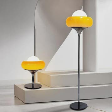 Retro Bauhaus Glas Plafondlamp Oranje Rood - Sfeervolle Verl, Huis en Inrichting, Verzenden, Nieuw