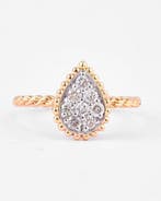 Statement ring - 14 karaat Geel goud - 0.35ct. tw. Diamant
