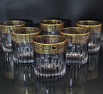 Artemisia - Drinkset (6) - Kristal, gouden zecchino - Whisky