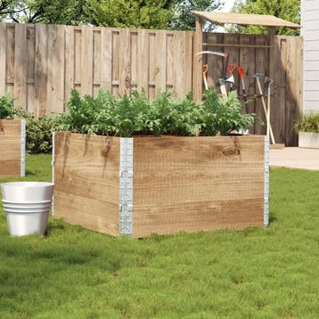 vidaXL Plantenbak 100x100 cm massief grenenhout, Tuin en Terras, Bloembakken en Plantenbakken, Verzenden, Nieuw, Hout