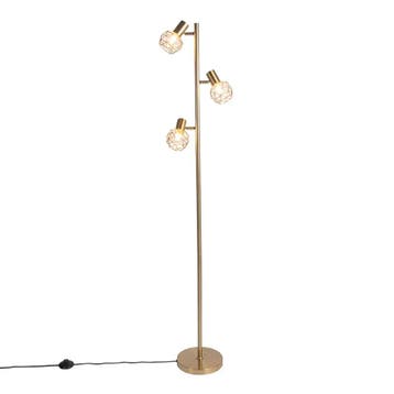 QAZQA Vloerlamp Mesh - 3-lichts, Huis en Inrichting, Verzenden, Nieuw