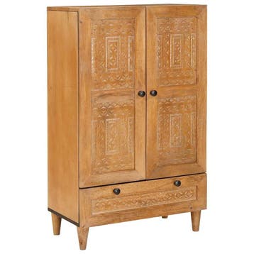 vidaXL Hoge kast 60 x 33 x 100 cm Massief Mango Hout, Verzenden, Nieuw