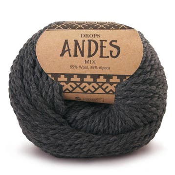 DROPS Andes Mix - 0519 donkergrijs - Wol Garen, Ophalen of Verzenden, Nieuw