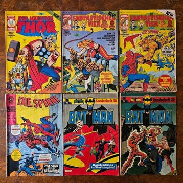 Spiderman, Fantastic Four, Thor, Batman - 6 Stripverhaal -, Nieuw