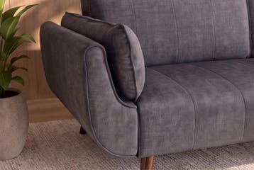 Slaapbank DIVANI 220cm 3-zits fluweel grijs - 48984, Ophalen of Verzenden, Nieuw
