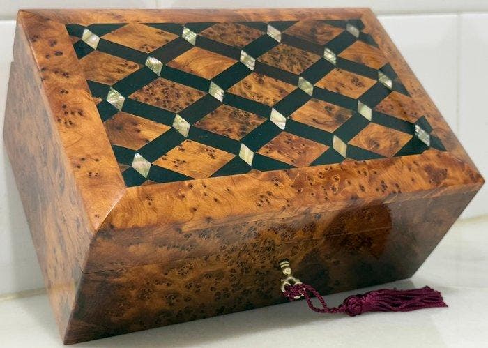 Doos - Palissander, Thuya, Satijnhout, Antiek en Kunst, Curiosa en Brocante