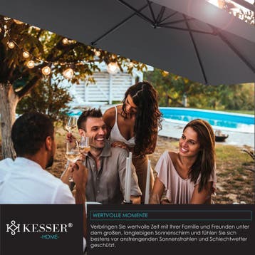Zweefparasol - Tuinparasol - Parasol 250 cm - Met voet - Met, Verzenden, Zo goed als nieuw