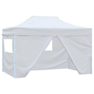 vidaXL Partytent met 4 zijwanden inklapbaar 3x4,5 m wit, Verzenden, Nieuw, Partytent