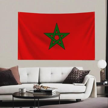 Marokkaanse Vlag - Polyester Decoratie met Ophangringen voor, Diversen, Verzenden, Nieuw