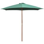 vidaXL Parasol 270x270 cm houten paal groen, Verzenden, Nieuw, 2 tot 3 meter