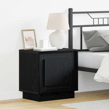 vidaXL Nachtkastje Zwart 44 x 34,5 x 45 cm Bewerkt hout, Minder dan 45 cm, Verzenden, Nieuw, Minder dan 55 cm