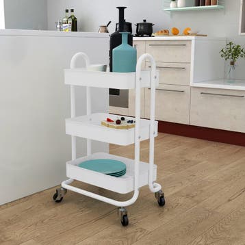 [en.casa] Keukentrolley Pyhäntä met 3 manden 78,5x46x35 cm w, Verzenden