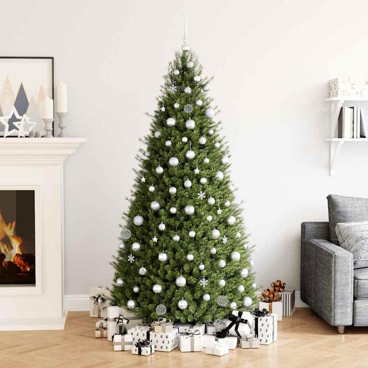 vidaXL 111-delige Kerstballenset polystyreen zilverkleurig, Diversen, Kerst, Nieuw, Verzenden