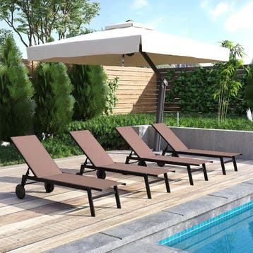 2dekans | Coast tuinligstoel op wielen - 6 standen, Ophalen of Verzenden, Zo goed als nieuw