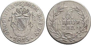 6 Kreutzer 1815 Baden-durlach Carl Ludwig Friedrich 1811-..., Verzenden