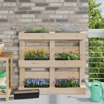 vidaXL Bloembakken voor Euro-pallets 24 st Zwart 36 x 13,5 x, Verzenden, Nieuw