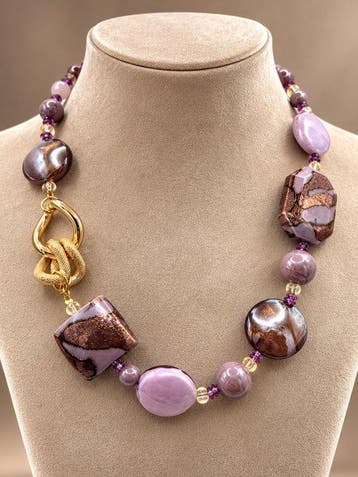 Staal, Murano-glas - Halsketting - Murano-glas